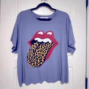 Free People Rolling Stones Cropped T-Shirt Size XL